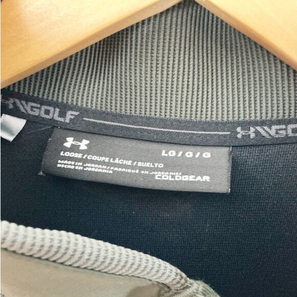 Under Armour Mens Storm Golf Pullover Sweater Green Quarter Snap Coldgear Large - Picture 5 of 8